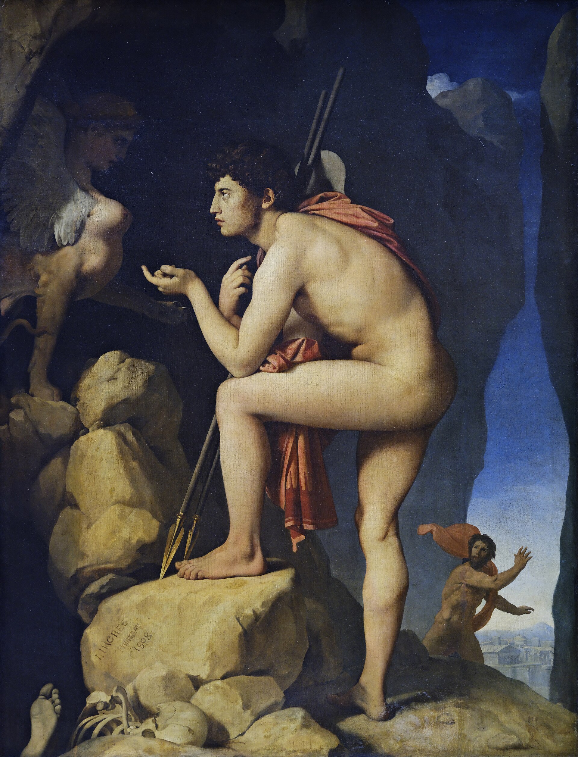 Imagem de referência de Édipo e a Esfinge, descrito nos dados abertos como pintura a óleo sobre tela de Jean-Auguste-Dominique Ingres de 1808
