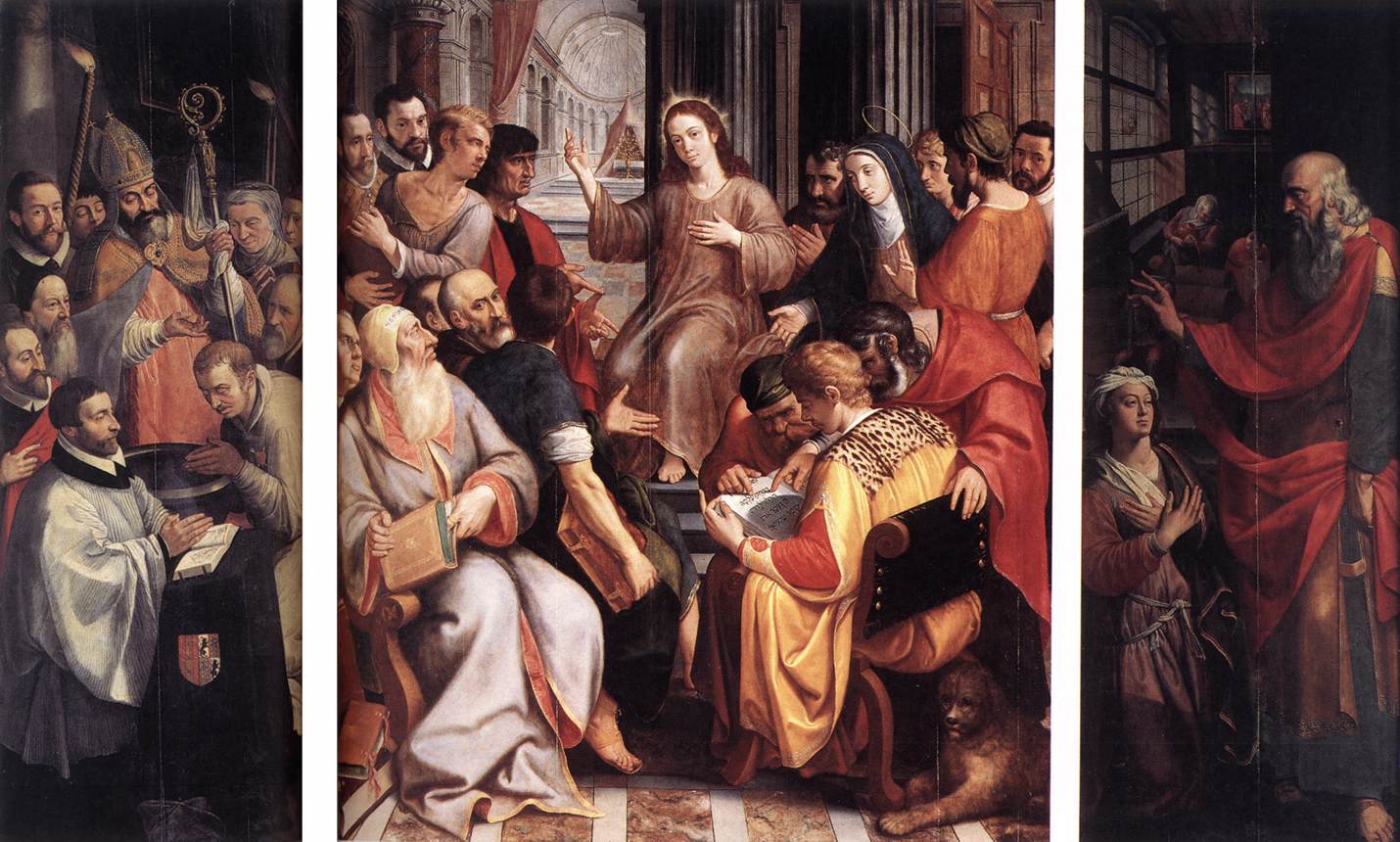 Imagem de referência de Menino Jesus entre os Doutores, descrito nos dados abertos como pintura integrante do Políptico das Sete Dores de Maria