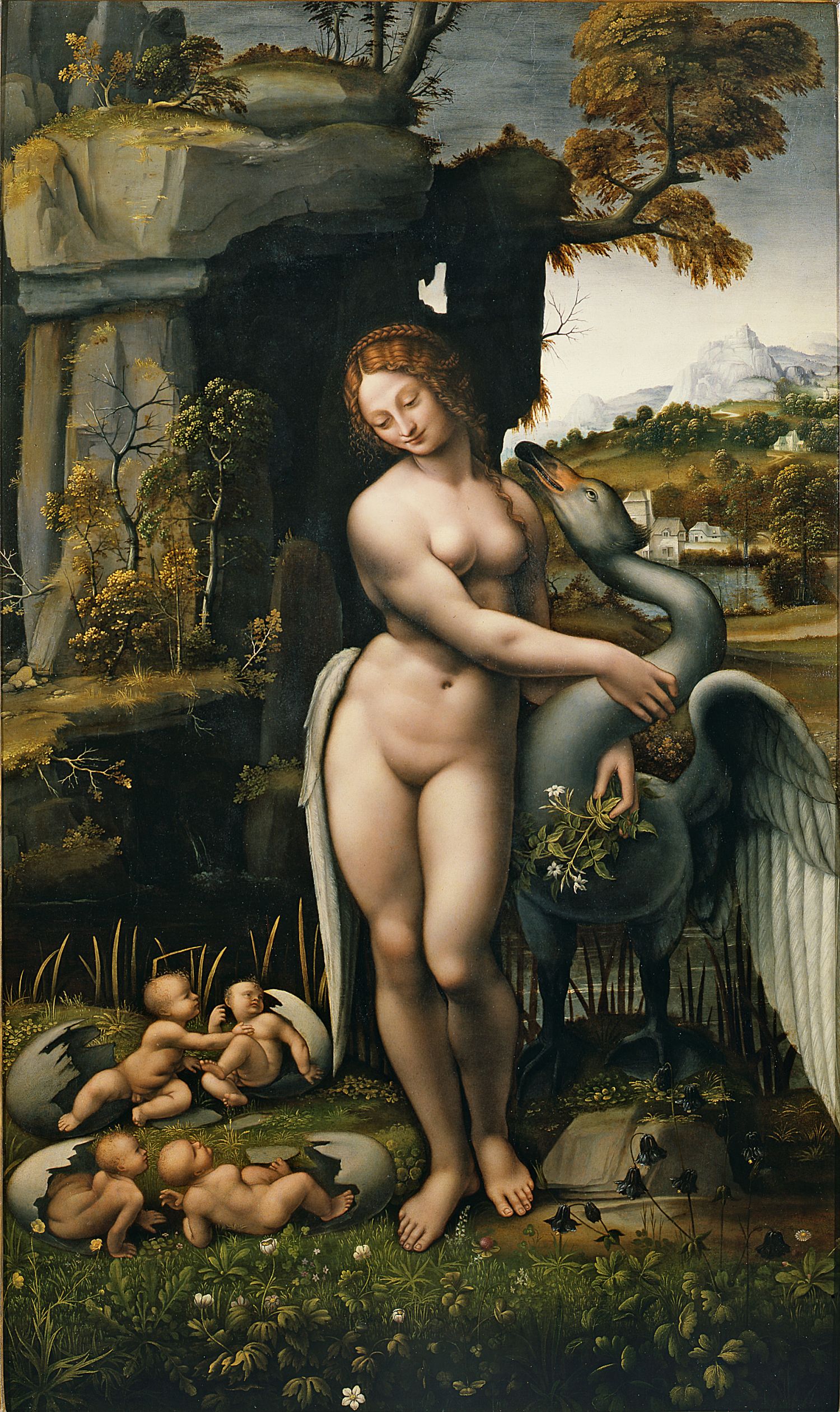 Imagem de referência de Leda e o Cisne, descrito nos dados abertos como pintura de Tintoretto