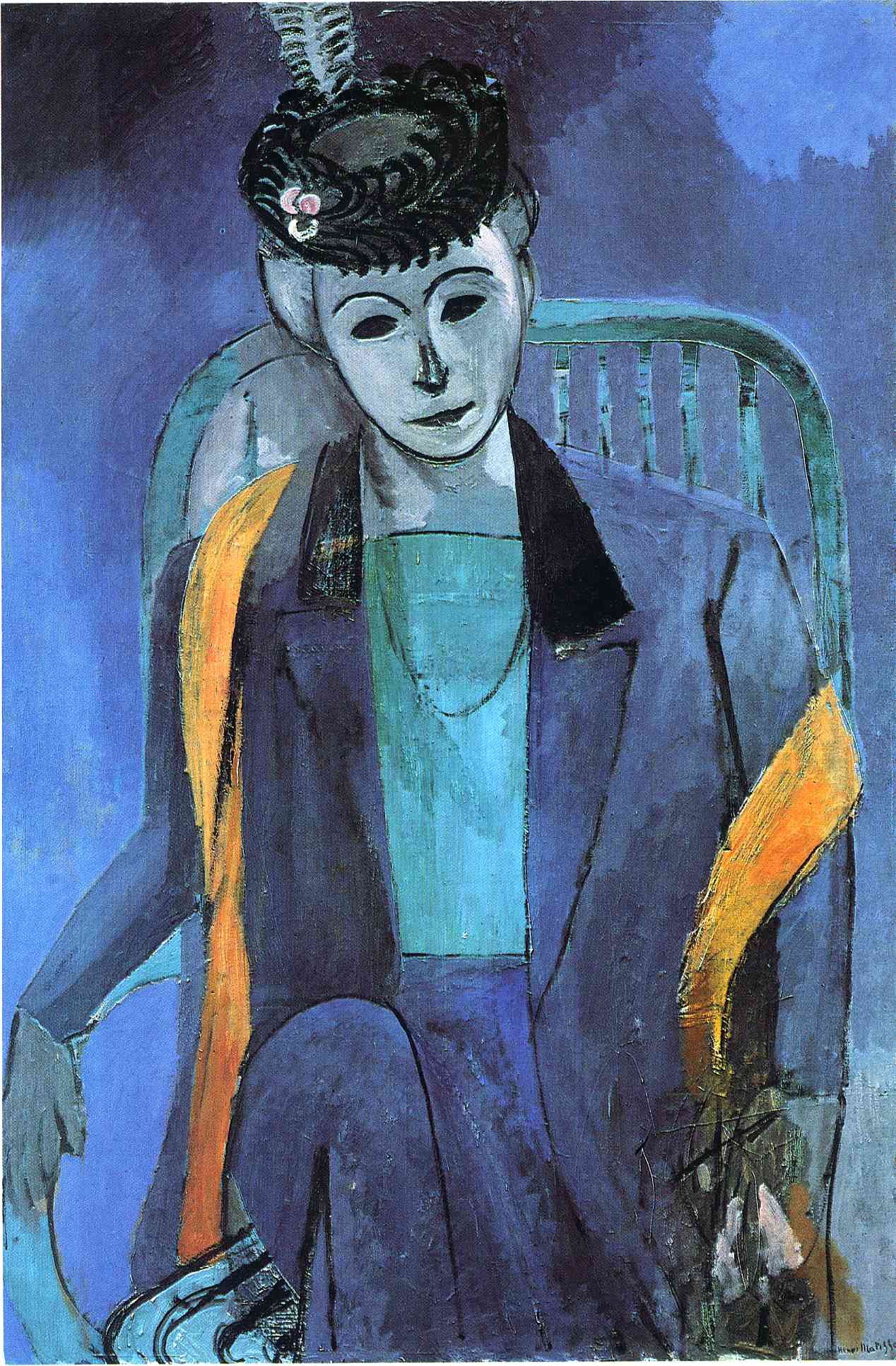 Imagem de referência de Retrato da mulher do artista, descrito nos dados abertos como pintura de Henri Matisse