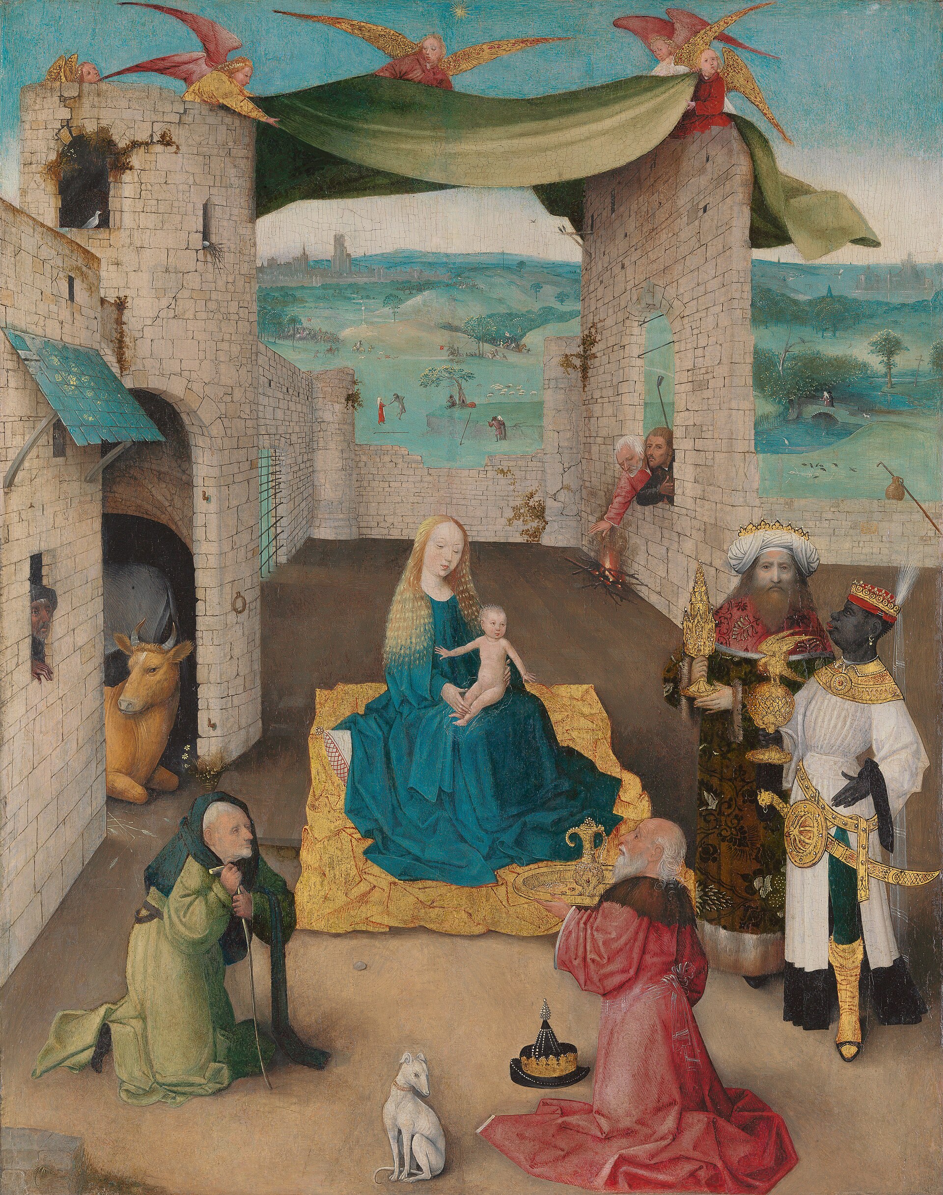 Imagem de referência de Adoração dos Magos (Bosch, Nova York), descrito nos dados abertos como pintura de Hieronymus Bosch