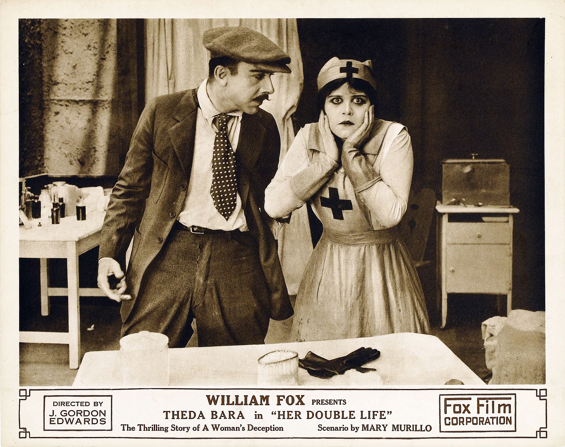 Imagem de referência de Her Double Life, descrito nos dados abertos como filme de 1916 dirigido por J. Gordon Edwards