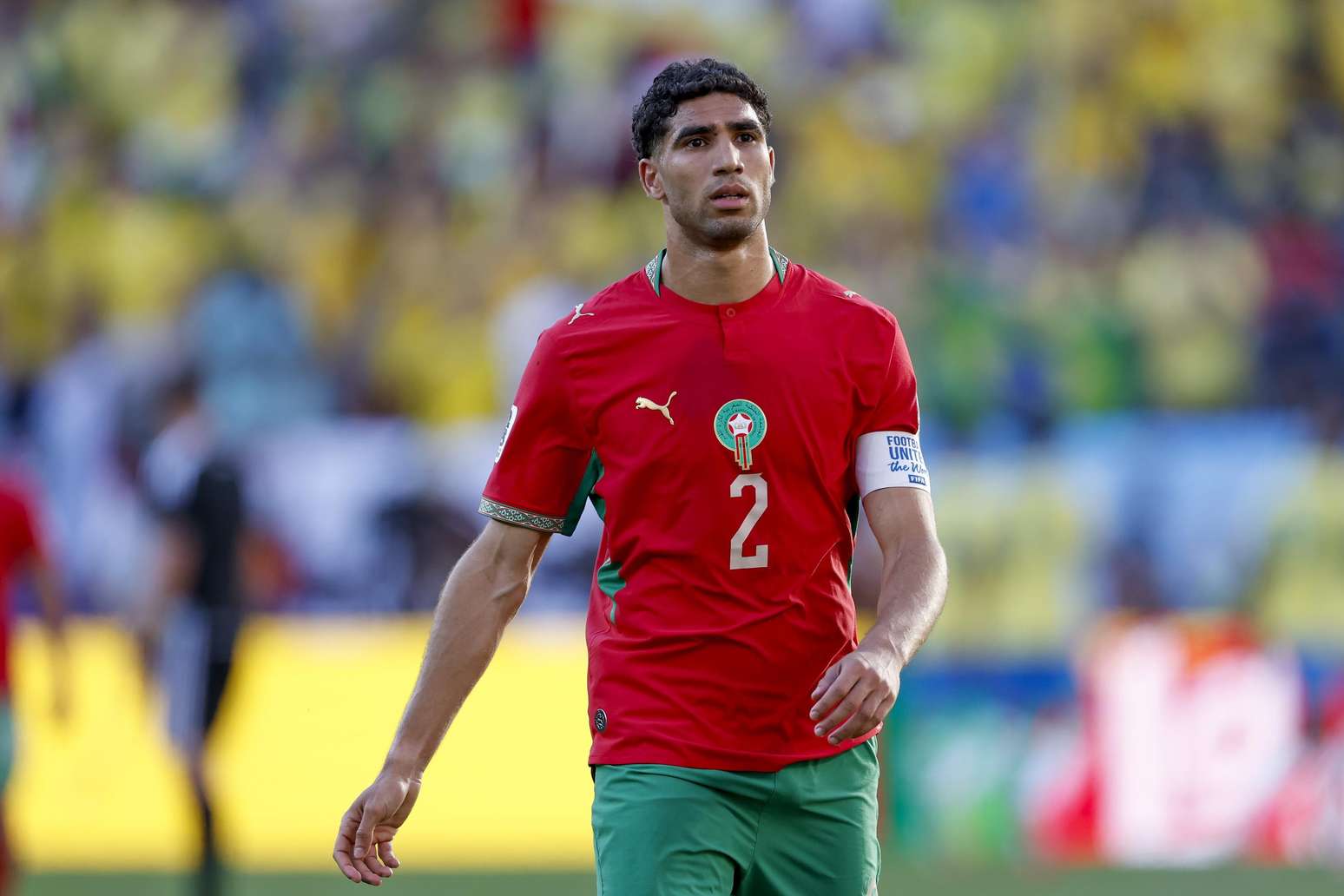 Achraf Hakimi, do Marrocos, na partida contra a Fran&ccedil;a pelas quartas de final da Copa do Mundo de 2026