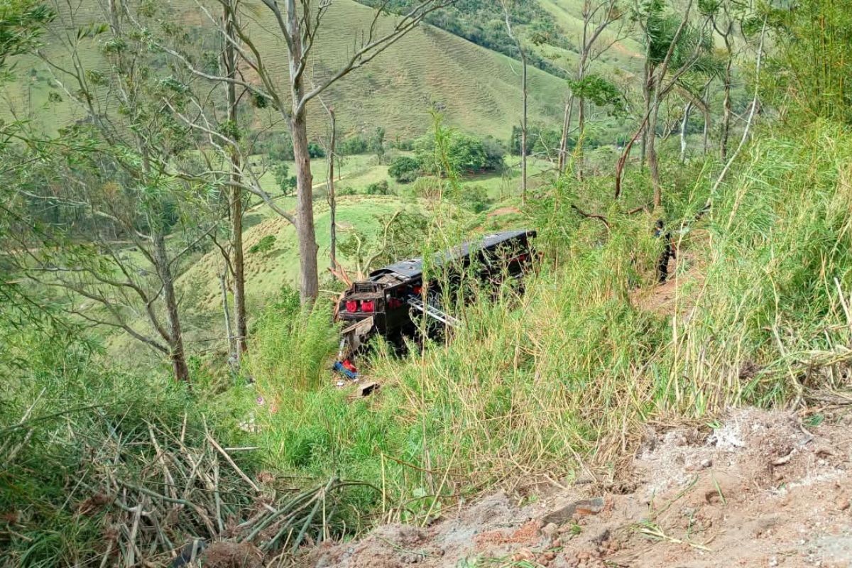 Ônibus cai em ribanceira e deixa mortos em Cruzeiro, SP