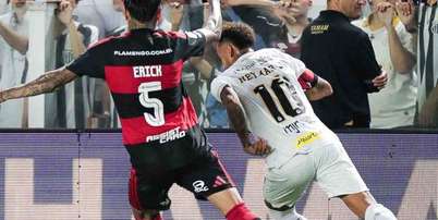 Neymar marca duas vezes de p&ecirc;nalti e salva Santos da derrota contra o Flamengo &ndash; Foto: Raul Baretta/ Santos FC. / Jogada10