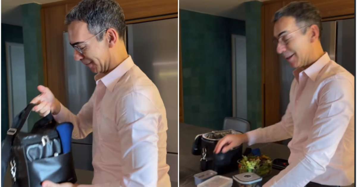 César Tralli mostra o que leva na marmita para plantão na Globo durante as eleições