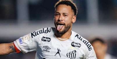 Neymar comemora seus gols em Santos 2 x 2 Flamengo &ndash; Foto: Raul Baretta/ Santos FC. / Jogada10