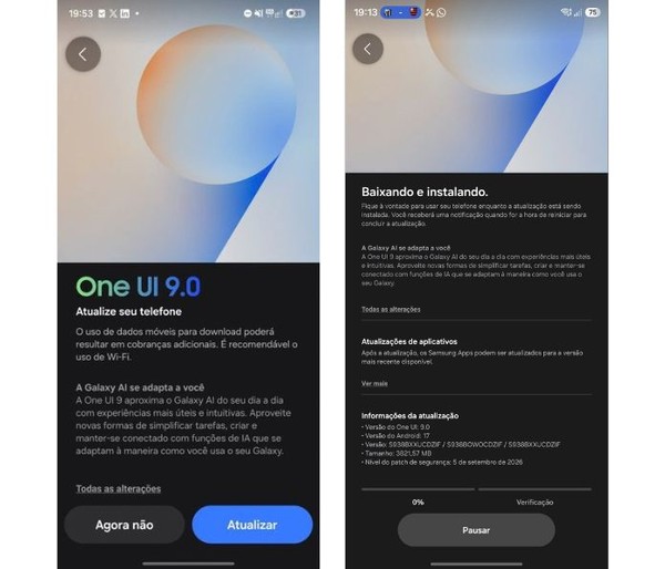 Samsung libera One UI 9 no Brasil para linha Galaxy S25 e dobráveis; veja