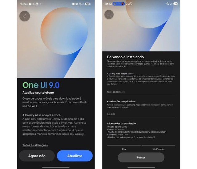 Samsung libera One UI 9 no Brasil para linha Galaxy S25 e dobráveis; veja