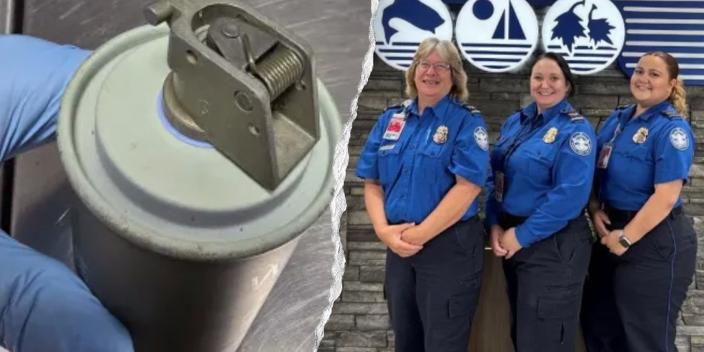 Raio-X no aeroporto expõe arma perigosa ilegalmente escondida na bagagem de mão do passageiro