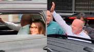 Lula acena para apoiadores ao chegar para votar junto com Janja em S&atilde;o Bernardo do Campo