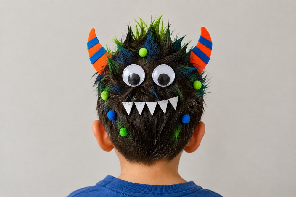 Cabelo de monstro para o dia do cabelo maluco â Foto: Imagem gerada por IA/OpenAI